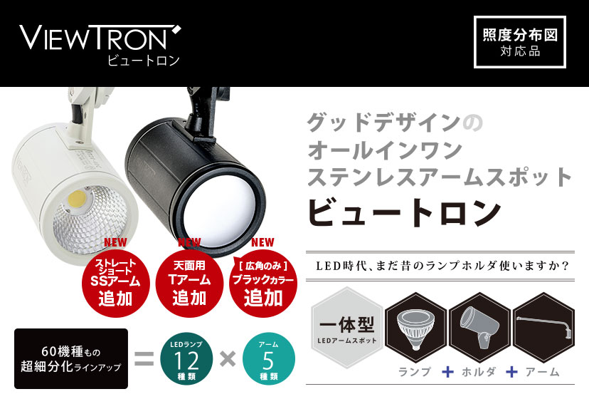 VIEW TRON 横型看板用LEDスポットライト５本セット